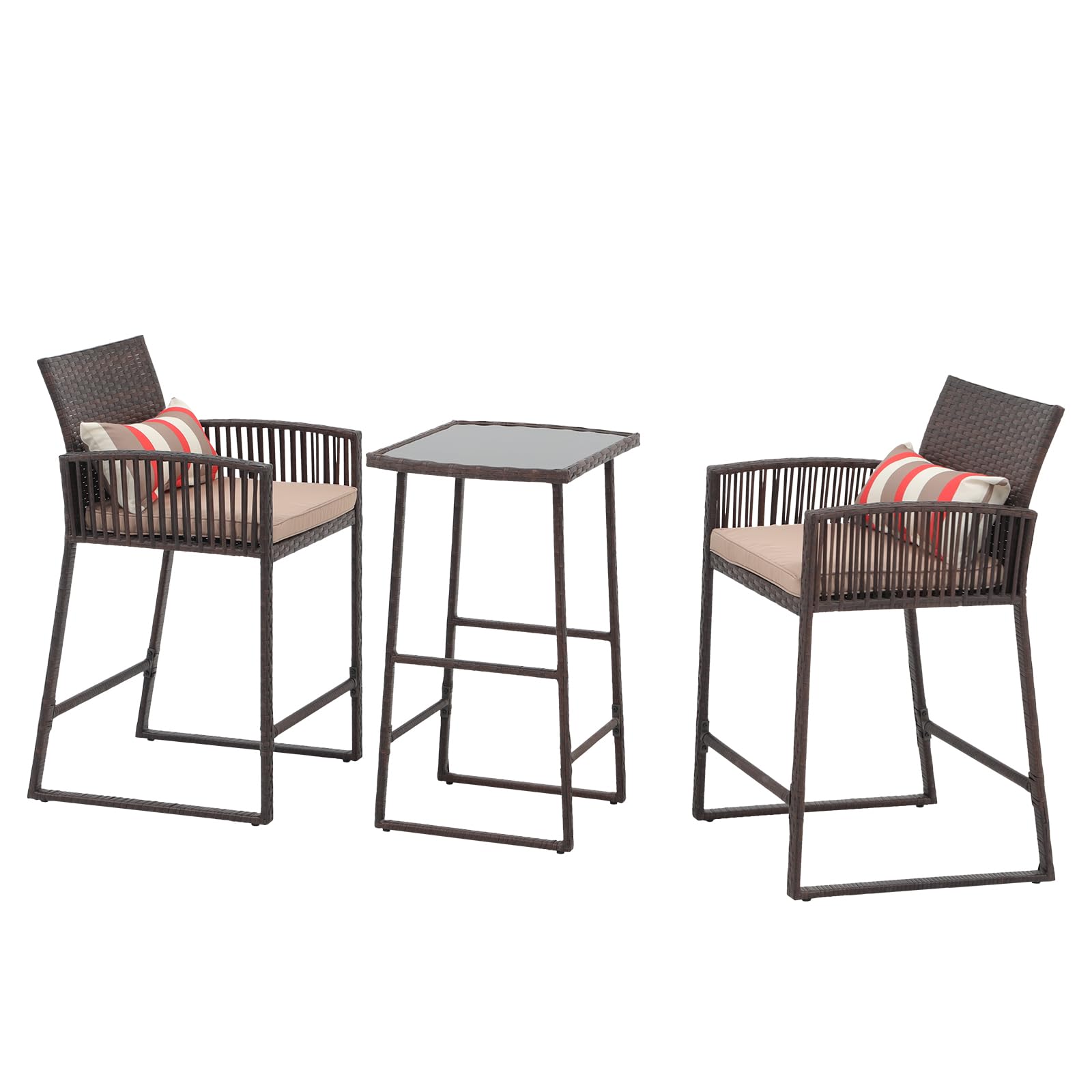 7 Piece High Patio Bar Dining Set,
