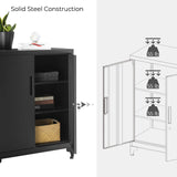 Garage Cabinet, Metal Storage Cabinet with Doors and Shelves, for Home Office