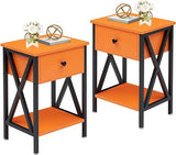 Modern Versatile Nightstands X-Design Side End Table Night Stand Storage Shelf