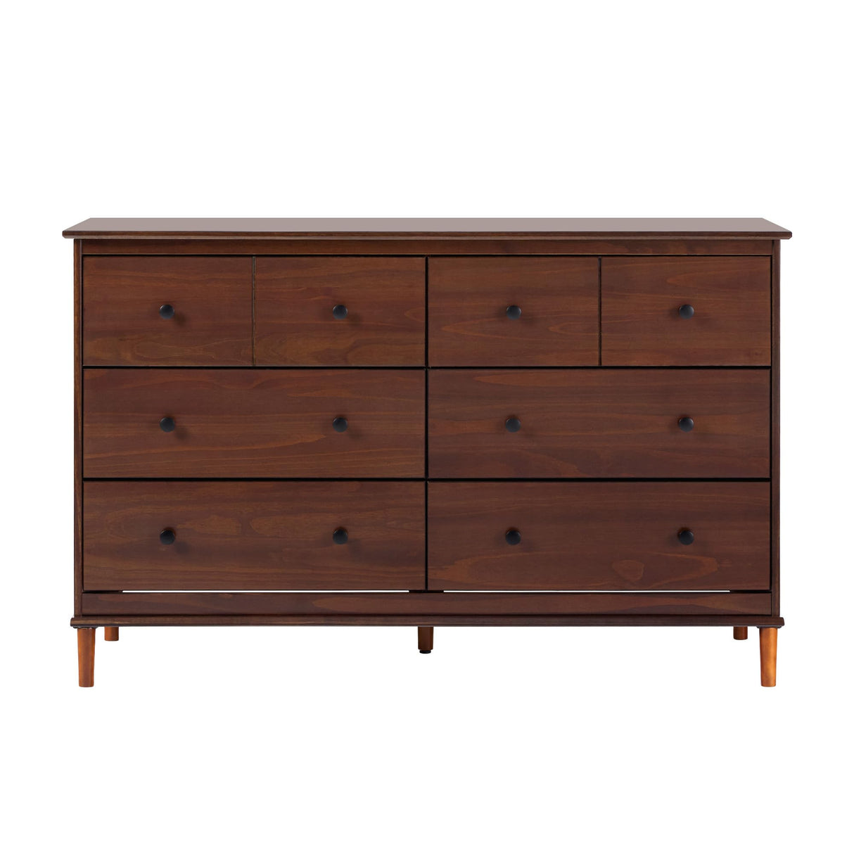 Modern 6-Drawer Solid Wood Dresser Bedroom Storage, 57 Inch