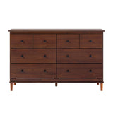 Modern 6-Drawer Solid Wood Dresser Bedroom Storage, 57 Inch