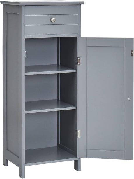 Floor Storage Cabinet, Bathroom Freestanding Side Storage Organizer, Single Door