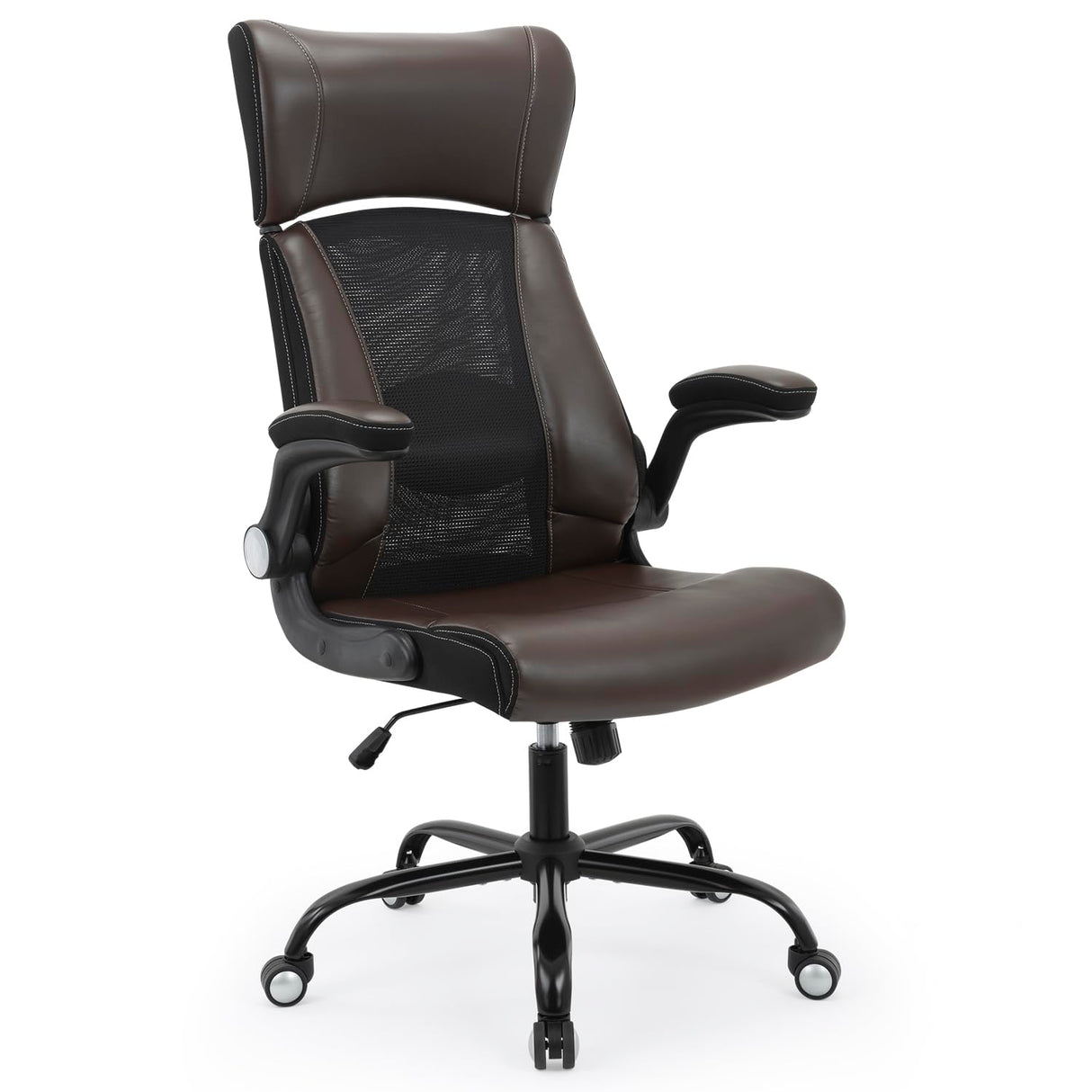 Home Office Chair, Ergonomic Desk Chair with Lumbar Support, Faux PU Leather Cushion