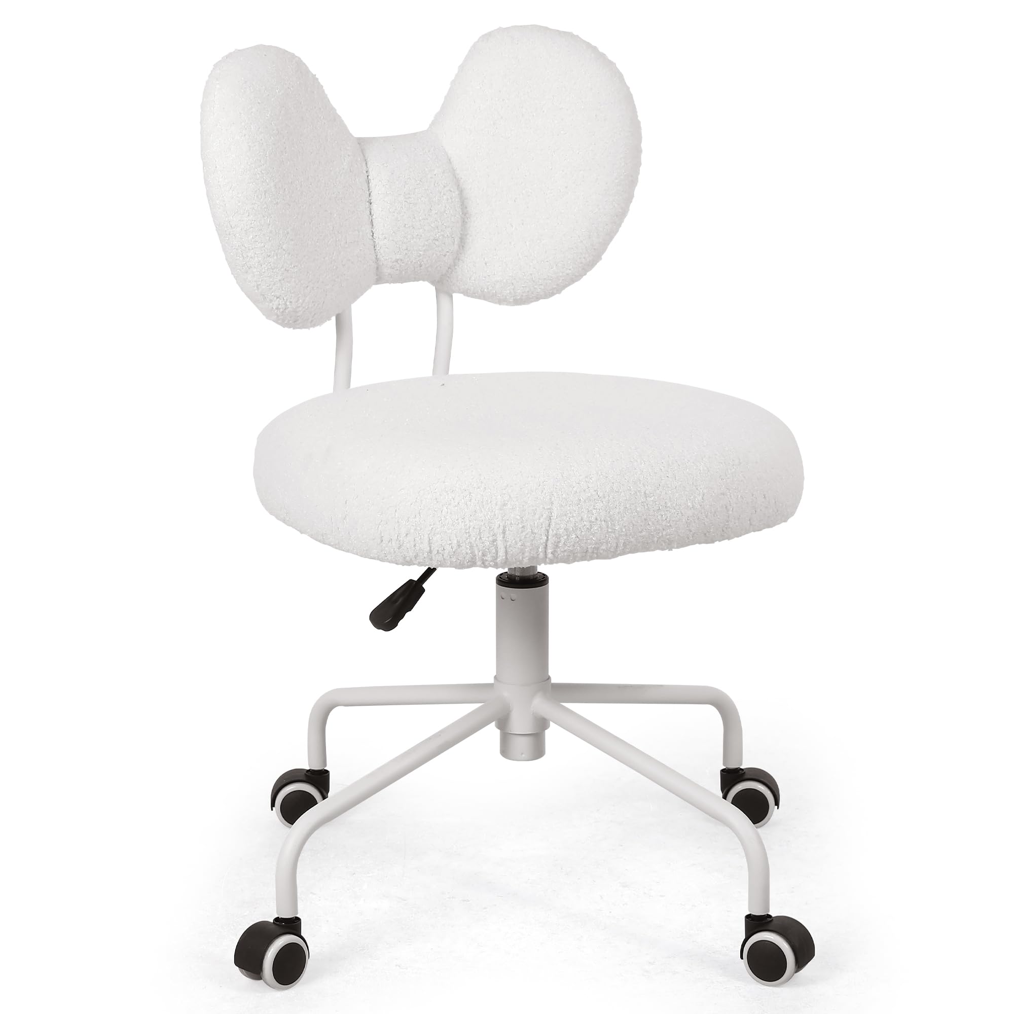 Armless Desk Chair with Wheels - Adjustable Swivel Office Chair