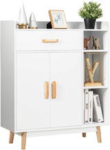 Floor Storage Cabinet Free Standing Cupboard with 1 Drawer, 2 Doors