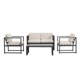 Tundr Outdoor 4 Seater Chat Set with Coffee Table, Patio Conversation Sets