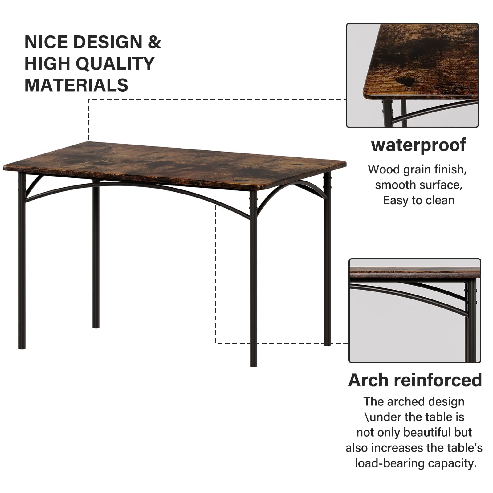 4-Piece Dining Table Set with Upholstered Bench & Chairs