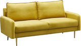 Velvet Loveseat Modern Sofa Tufted Couch with Metal Legs for Living Room, Bedroom