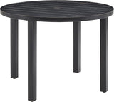 Kaplan 6-Person Rectangular Outdoor Dining Table with Umbrella Hole for Outside Patio