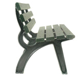 6'L Outdoor Park Bench with Backrest, Recylced Plastic Slats, Wrought Iron Frame