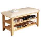 Shoe Bench, 2-Tier Shoe Rack for Entryway, Storage Organizer with PU Padded Seat