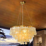 Modern Pendant Chandelier, 8-Light Round 24" LED Ceiling Light, 3-Tier Crystal Hanging