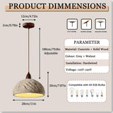 Wabi Sabi Concrete Pendant Light 10.8" Grey Textured Lampshade