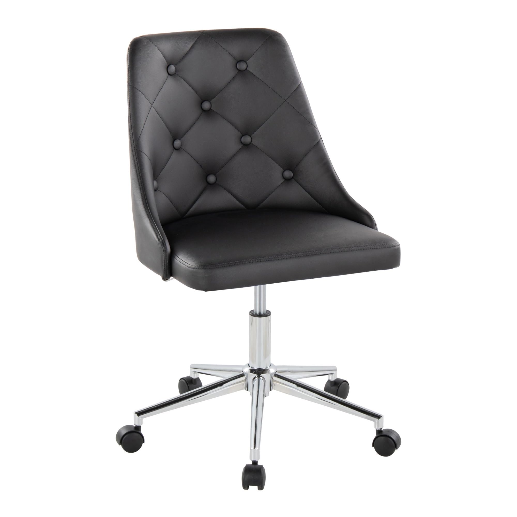 Ergonomic Gray Leather Home Office Chair with Back Support 360° Swivel Adjustable Height Wheels Ideal for Work Gaming Relaxation Modern Design for Comfort and Style