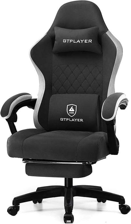 Gaming Chair, Computer Office Chair with Pocket Spring Cushion, Linkage Armrests and