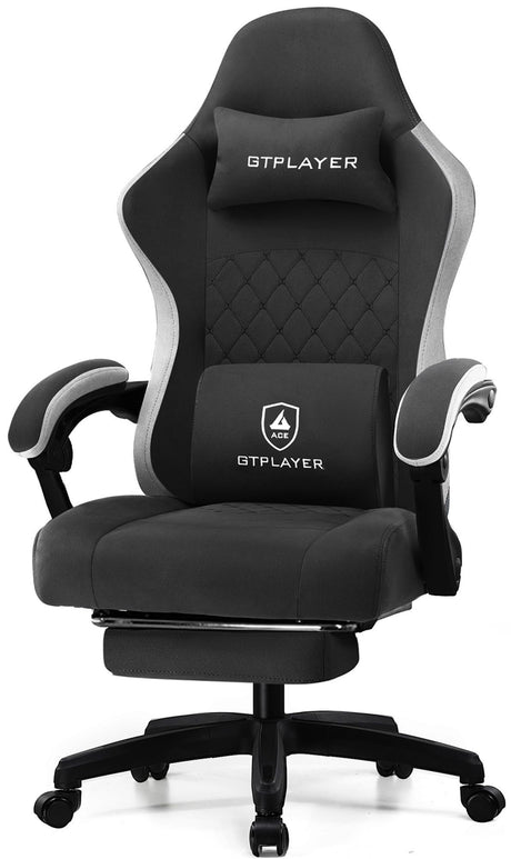 Gaming Chair, Computer Office Chair with Pocket Spring Cushion, Linkage Armrests and