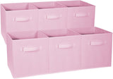 Sorbus Kids Pink Dresser with 8 Drawers + 11 Inch Pink Cube Storage Bins (6 Pack) Bundle - Matching Set - Storage Unit Organizers for Clothing - Bedroom, Kids Rooms, Nursery, & Closet