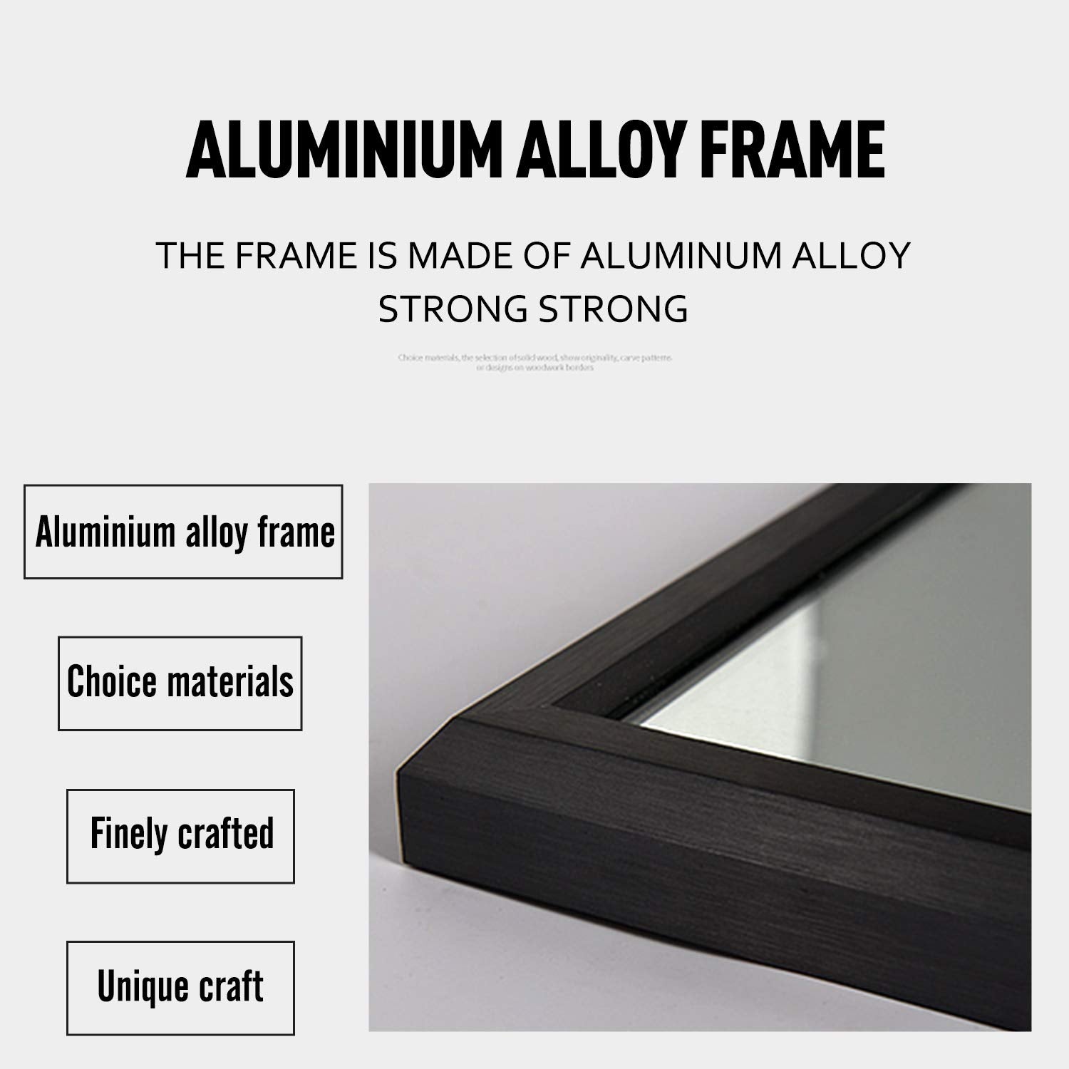 Full Length Floor Mirror with Stand - Wall Mount or Freestanding 65"x22"