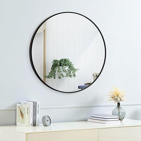 GZ 47x14 Mirror Rectangle Full Body Length Door Hanging Wall Mounted Metal Frame Dressing Make-up Mirrors for Entryway Bedroom Bathroom Living Room 47 14 inch Black