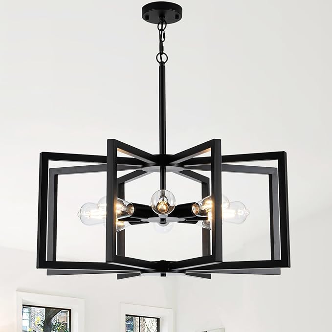 Modern Chandelier, 16.14'' Geometric Industrial Dining Room Chandelier