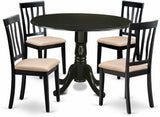 DLAN5-BLK-C 5 Piece Dining Room Table Set Includes a Round Kitchen Table