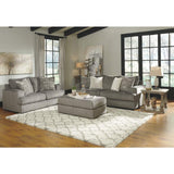 Soletren Contemporary Chenille Loveseat with 2 Accent Pillows, Gray