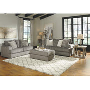 Soletren Contemporary Chenille Loveseat with 2 Accent Pillows, Gray