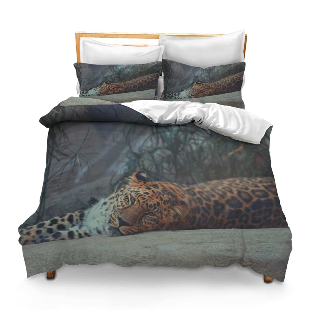 Printed Comforter Cover Set Full Leopard Bedspread Room Decor