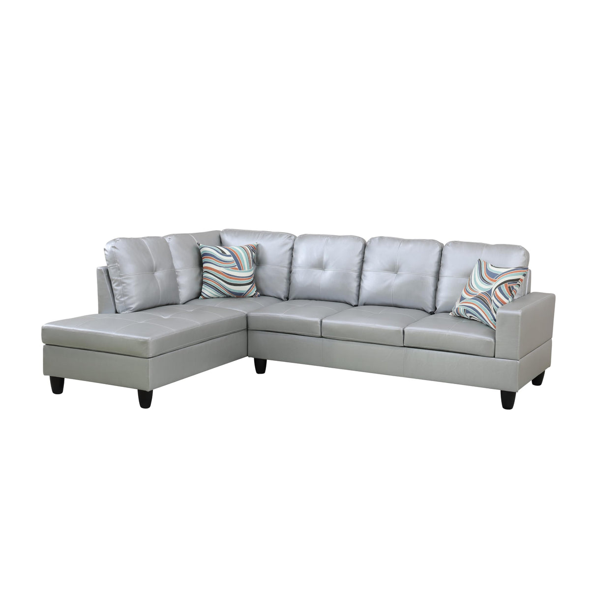 MZX-Carl-SS-00009-LWJ Sectional, 103.5"x74.5"x35", Silver White L