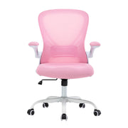 Desk Chair Mesh Office Chair with Flip-up Arms Mid Back Swivel Computer Chair Home