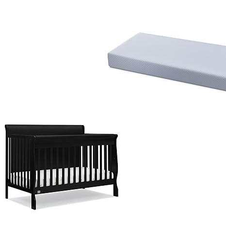 Delta Children Canton 4-in-1 Convertible Crib - Easy to Assemble, Grey