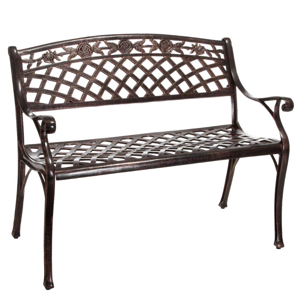 Hamilton Outdoor Cast Aluminum Bench, Copper