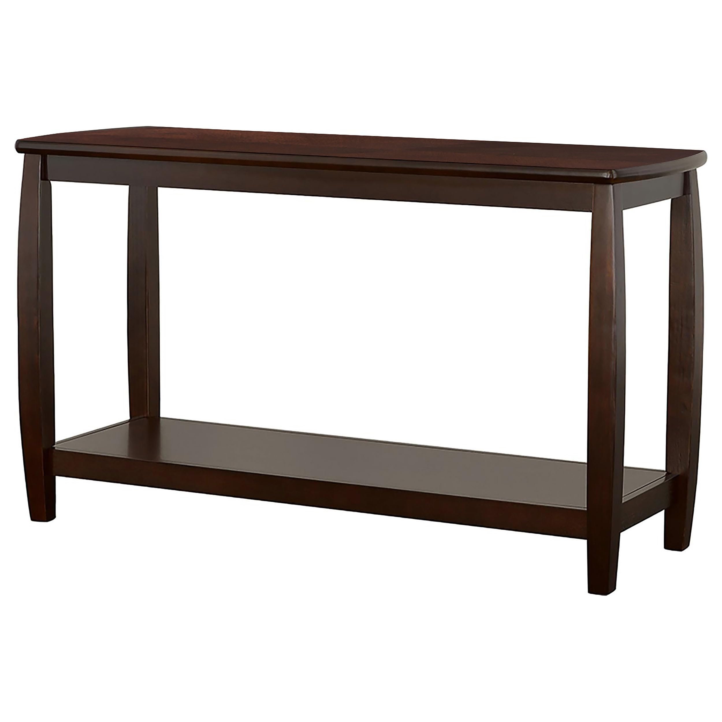 Rectangular Lower Shelf Espresso Sofa Table 47.5"D x 18"W x 28"H Brown 701079