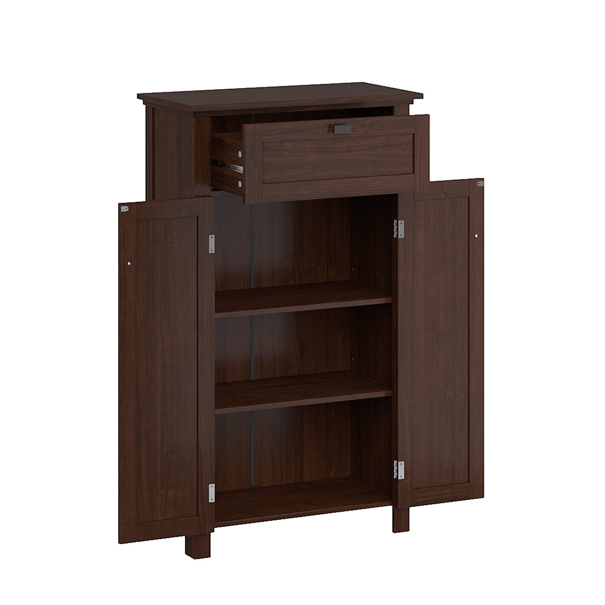 Hayward Two-Door Veneer Floor Cabinet, No Size, Dark Woodgrain
