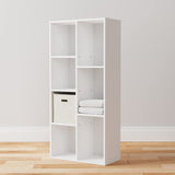 7 Cube Organizer Bookcase, White, 9.25 x 19.49 x 41.73 inch