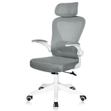 Ergonomic High Back Office Chair with Headrest - Breathable Mesh, Adjustable, Grey,