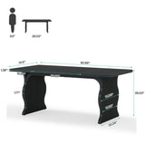 63-Inch Black Rectangular Dining Table for 4-6