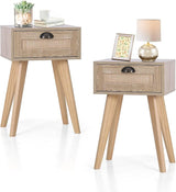 Rattan Cabinet Boho Dresser 3-Drawer Chest of Drawers/Accent Storage Cabinet/Nightstand