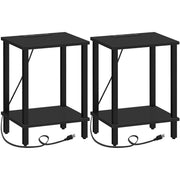 Side Table with USB Ports and Outlets, Nightstand