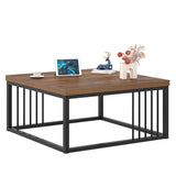 Square Coffee Table, Modern Center Table with Split Tabletop for Living Room