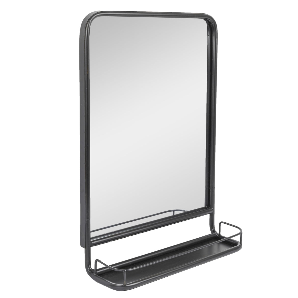 Large Metal Framed Mirror with Shelf