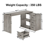 360° Rotating L Shaped Computer Desk with 3 Drawers and 2 Shelves