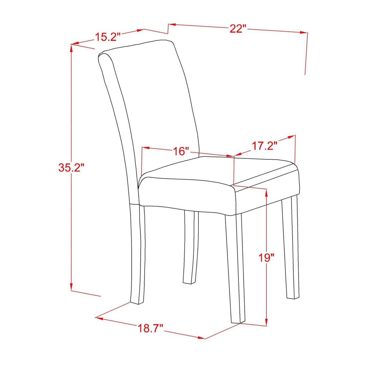 DLAB3-MAH-72 3 Piece Kitchen Table Set Contains a Round Dining