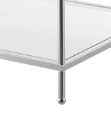 Royal Crest 3 Tier Step End Table, Clear Glass / Chrome Frame