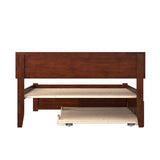 Platform Bed with Flat Panel Footboard and Turbo Charger with Urban Trundle Walnut