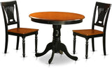 ANPL5-BLK-W 5 Piece Kitchen Set Includes a Round Dining Room Table with Pedestal and 4 Solid Wood Seat Chairs,