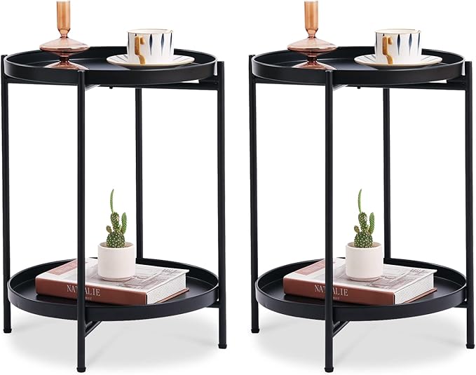 Rattan Nightstand Side Table, Bamboo Accent Bedside Tables, Glass Coffee Tables