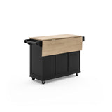 Dolly Madison Kitchen Cart with Wood Top and Drop Leaf Breakfast Bar