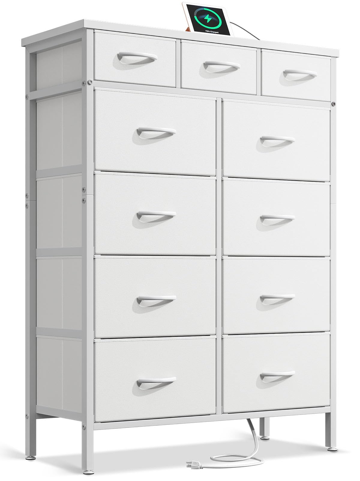 Dresser with Charging Station, 52-Inch Tall Dresser