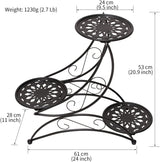 Cre Cra Metal 3 Tier Plant Stand Flower Pot Holder Potted Plant Stand Indoor Outdoor Display Rack for Patio Garden Balcony